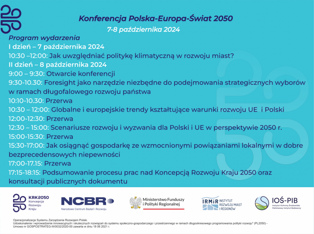 Program konferencji Polska-Europa-Świat 2050