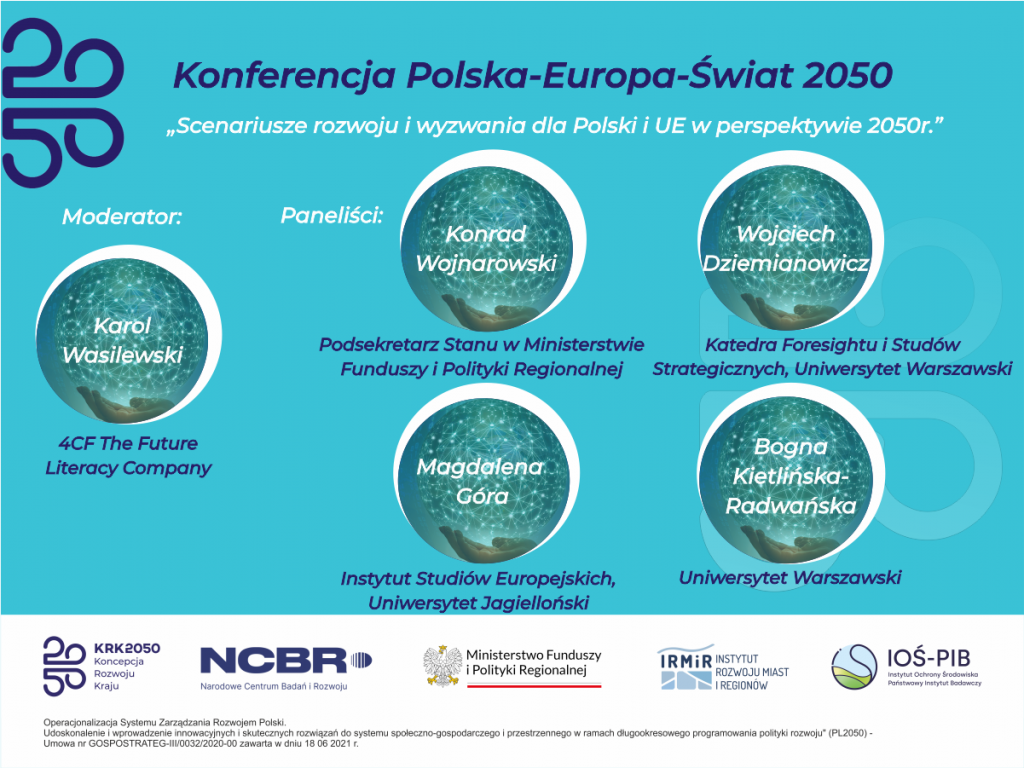 Prelegenci sesji "Scenariusze rozwoju i wyzwania dla Polski i UE w perspektywie 2050r."